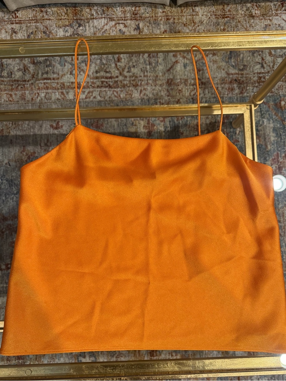 Alice+Olivia Women's Orange Satin Cami Top